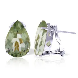 10 Carat 14K Solid White Gold Generations Green Amethyst Earrings