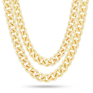 10mm Miami Cuban Link Chain Choker Set