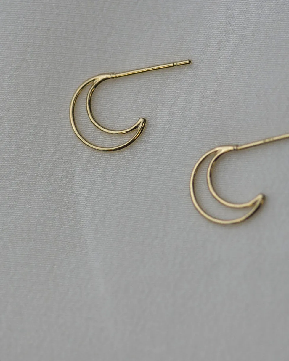 14k Crescent Moon Earrings