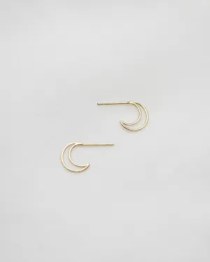 14k Crescent Moon Earrings