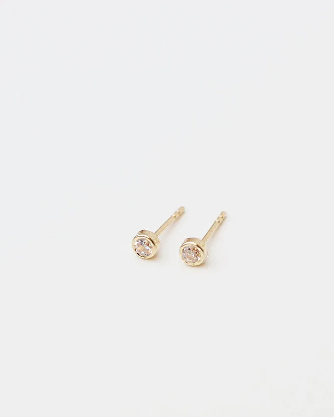 14K Solitaire Stud Earrings