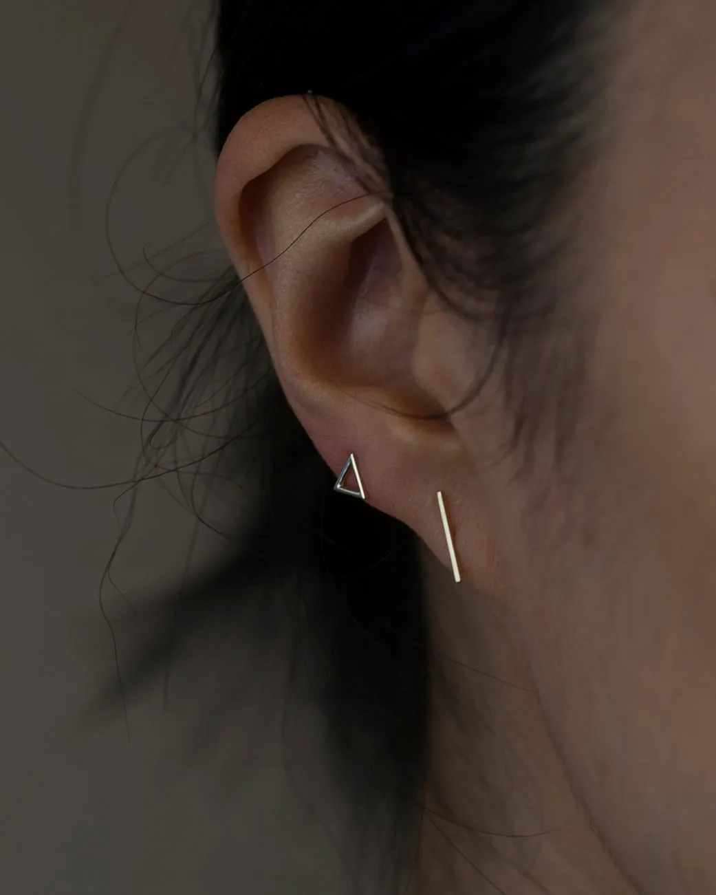 14k Triangle Studs