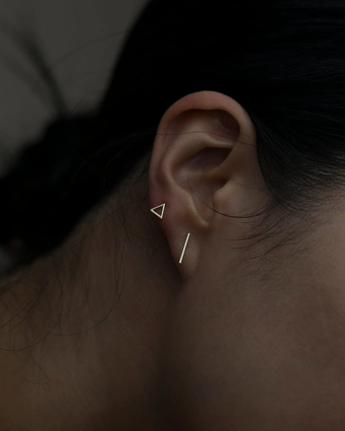 14k Triangle Studs