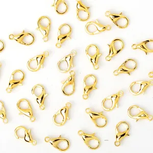 16mm Alloy Lobster Clasps Fastener Hooks Jewellery-making,18k gold 50pcs