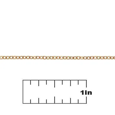 1.7mm Bright Gold Plated Cable Chain, by the Foot