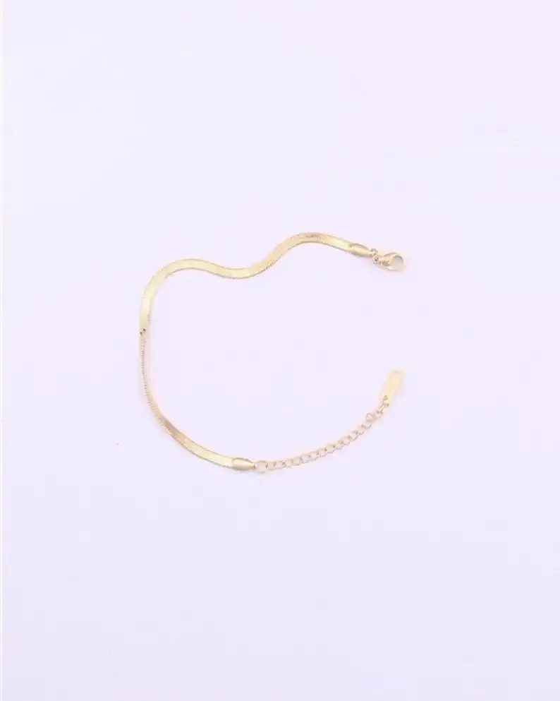 18k Gold Filled Herringbone Bracelet Gift For Women