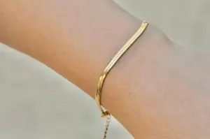 18k Gold Filled Herringbone Bracelet Gift For Women