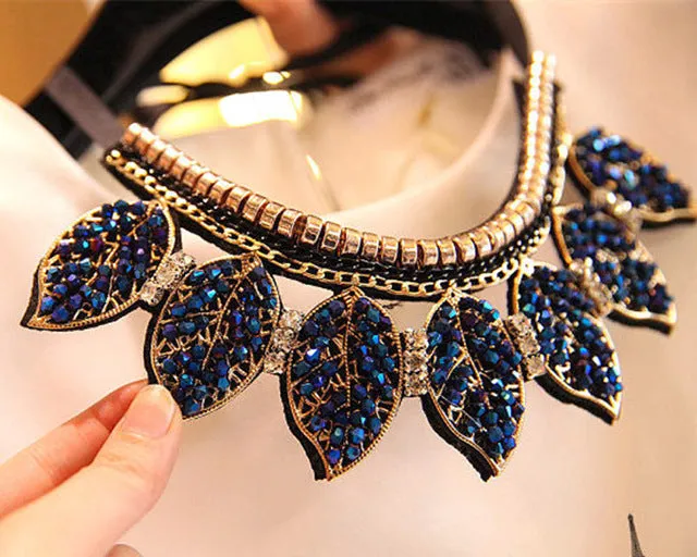 2016 Fashion Collar Flower Power choker Vintage Bohemian Long  Necklace Women Maxi big bead fine Jewelry  charms collier femme