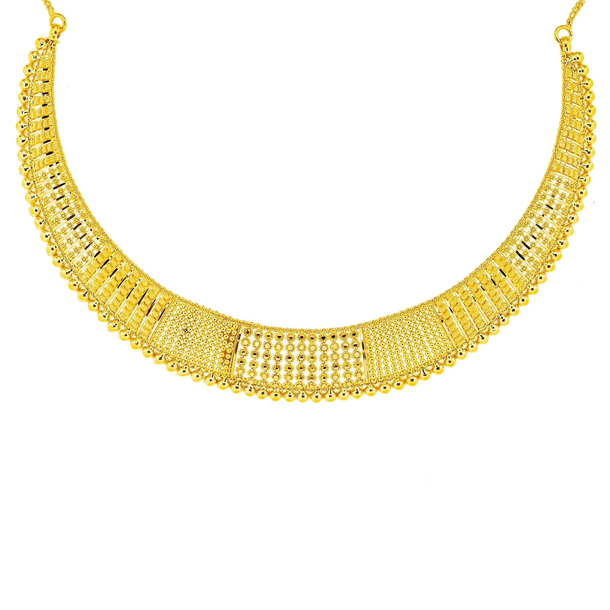 22K Yellow Gold Choker Necklace & Earring Set (32.3 grams)