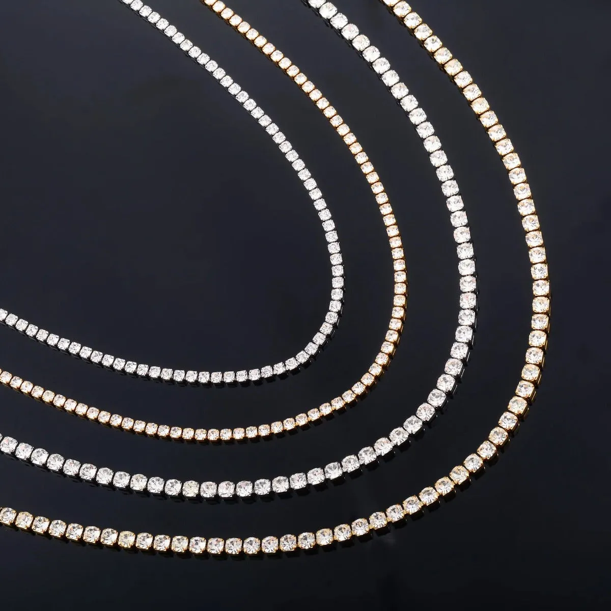 2mm/3mm/4mm Round Tennis Chain Necklace