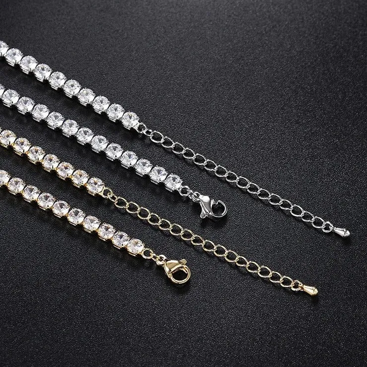 2mm/3mm/4mm Round Tennis Chain Necklace