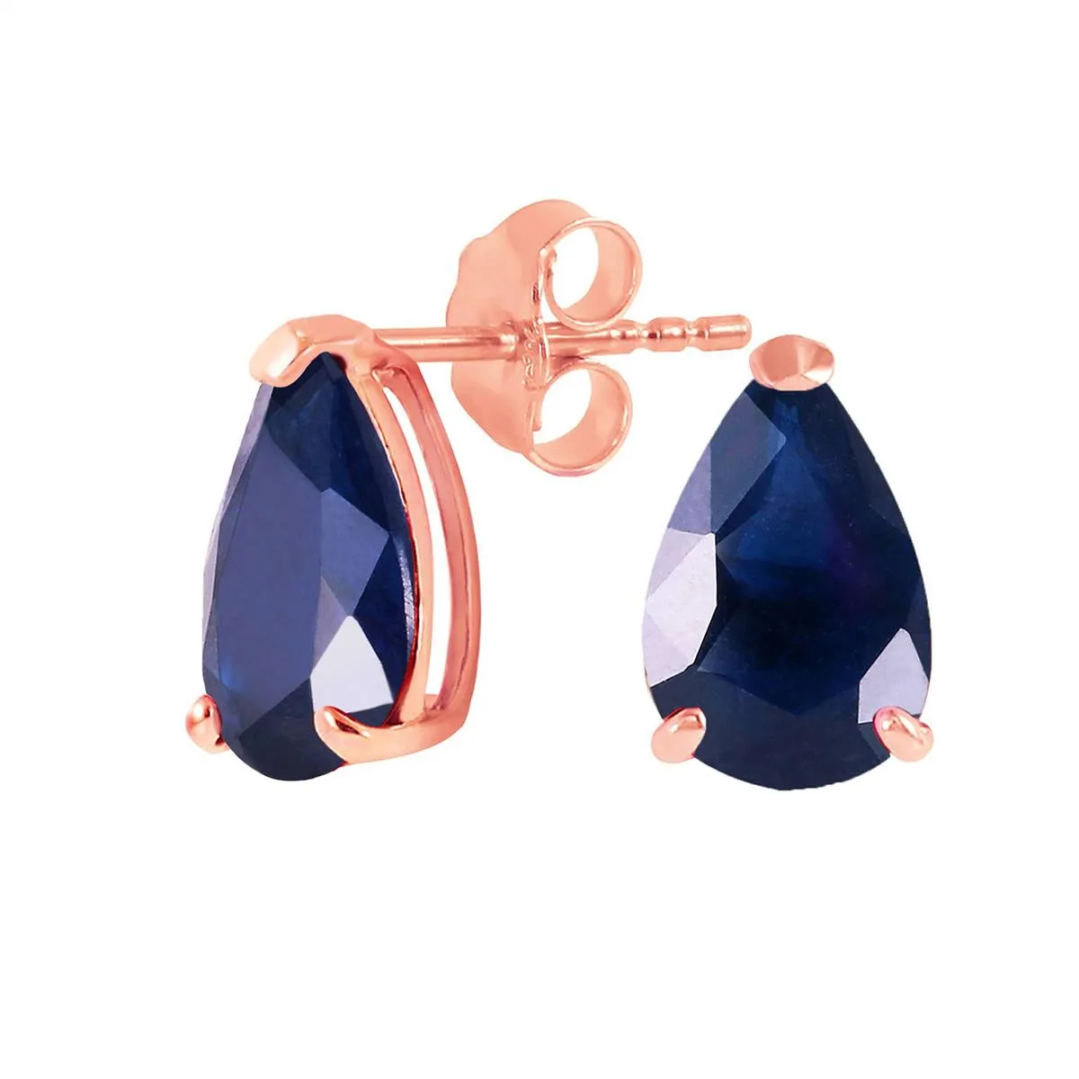 3 Carat 14K Solid Rose Gold Allure Sapphire Stud Earrings