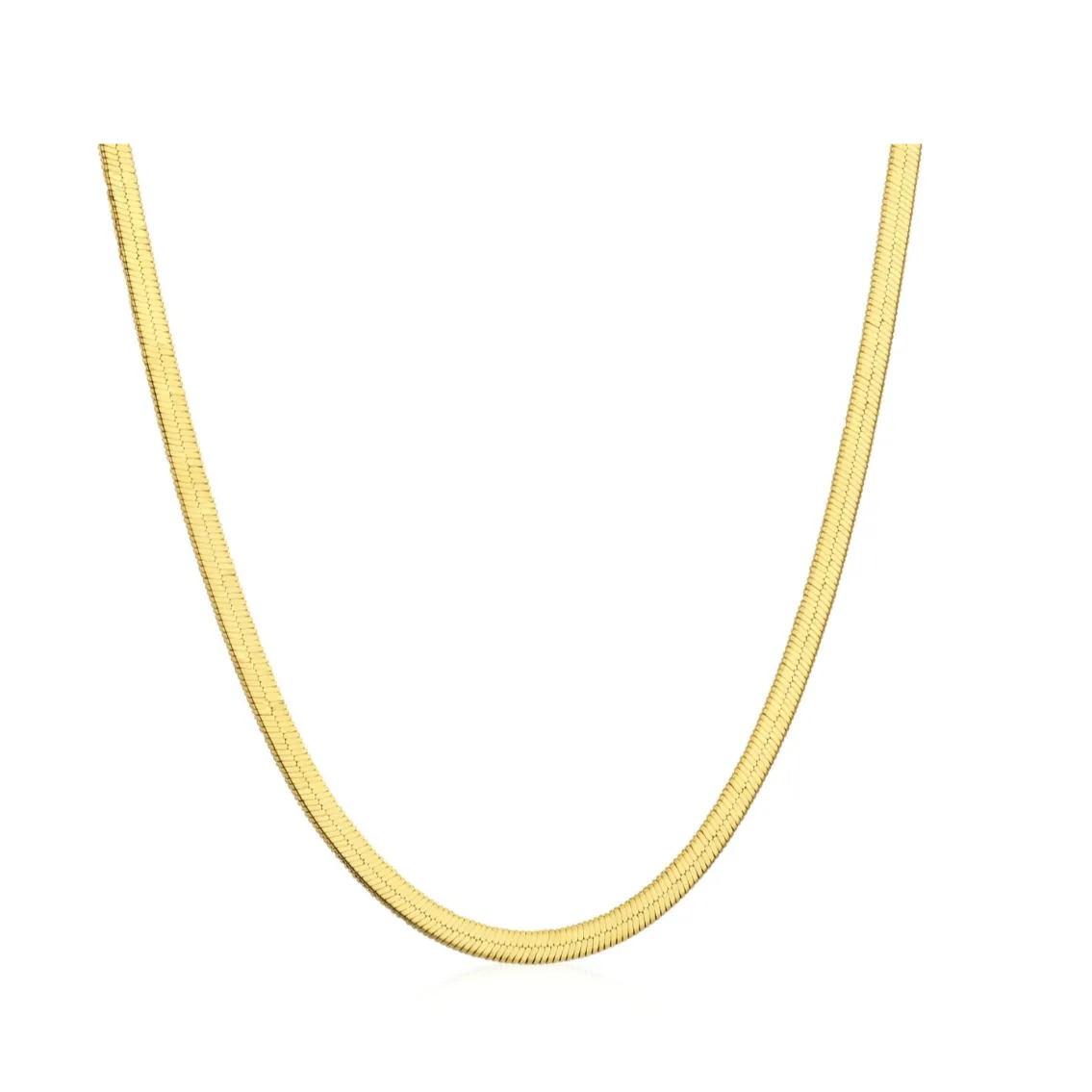 3.1mm Width Herringbone Snake Chain Necklace - Gold