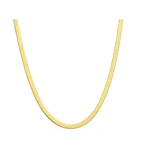 3.1mm Width Herringbone Snake Chain Necklace - Gold