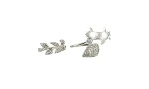 3pcs Set Leaf Crown Cross Midi Knuckle Finger Ring For Women