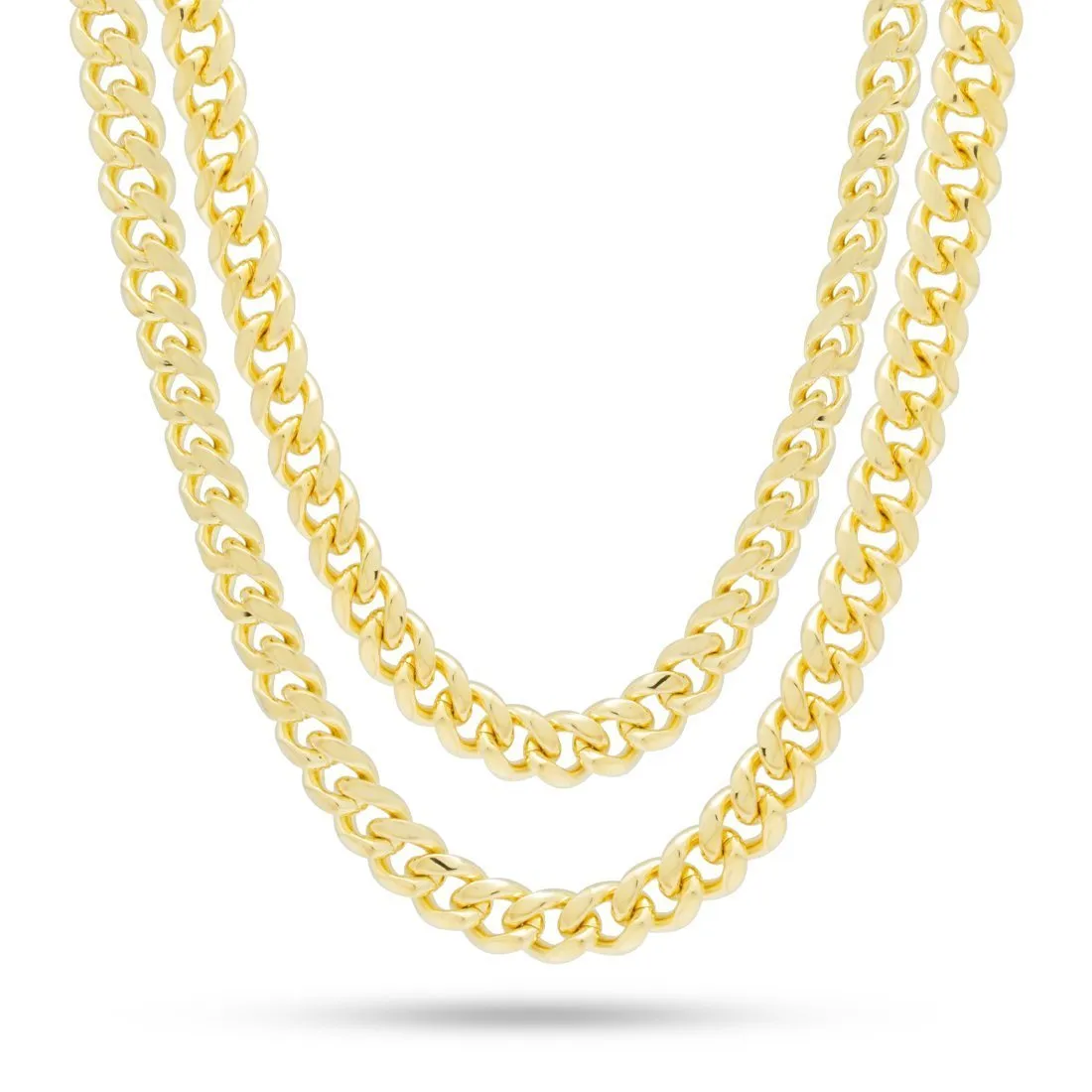 8mm 14K Gold Miami Cuban Choker Set