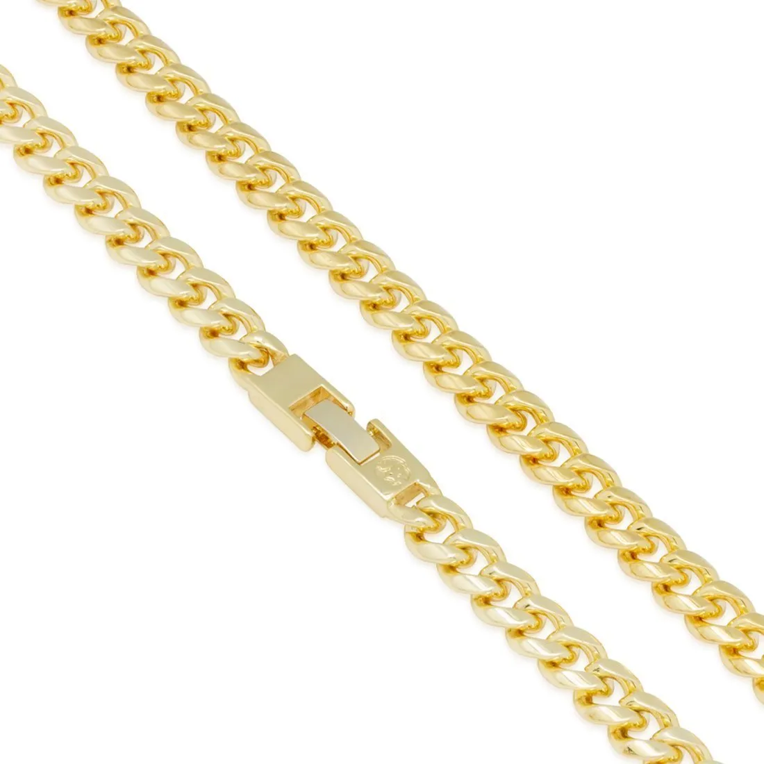 8mm 14K Gold Miami Cuban Choker Set