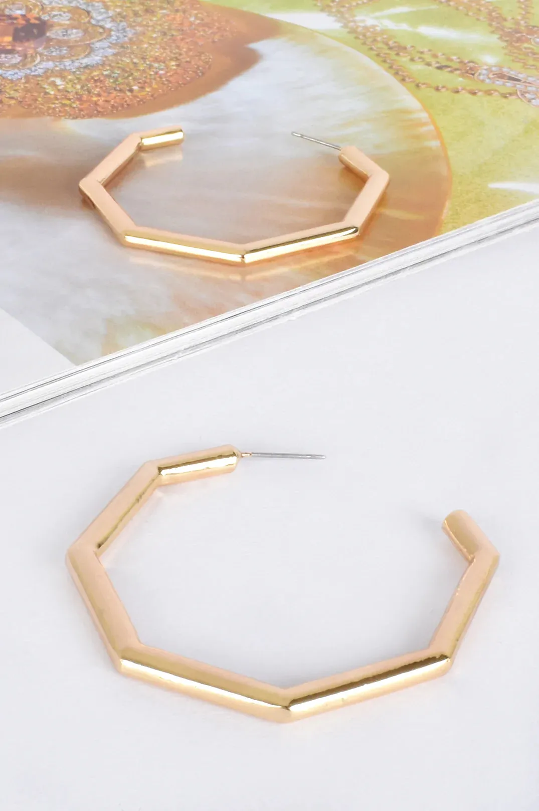 Adorne - Geo Hoops, Gold