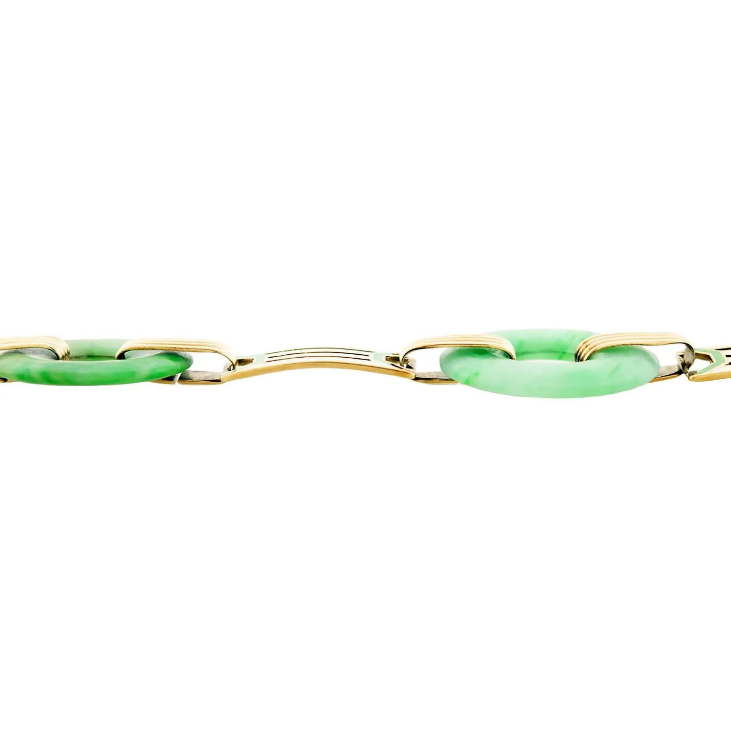 ALLSOPP-STELLER INC Art Deco Jade Circles Enamel Link Bracelet