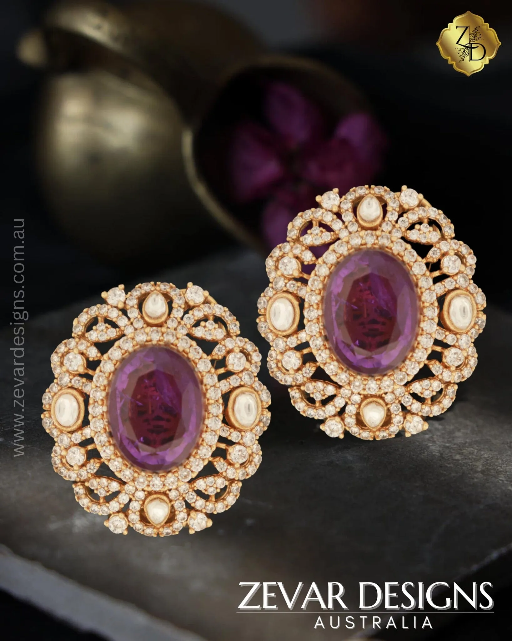 ‘Amethyst Doublet’ Statement Studs