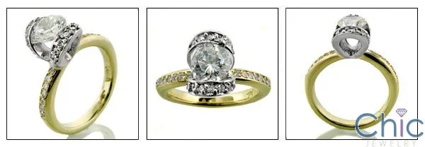 Anniversary Round 1 Ct Channel two tone Cubic Zirconia Cz Ring