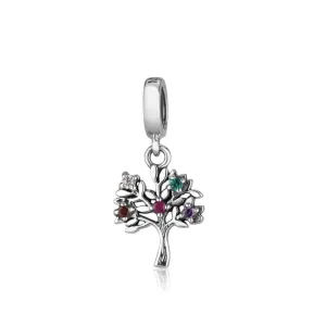 Artistic Tree Life Gem Bezel Charm Pendant Sterling Silver Jewelry Holy Land New