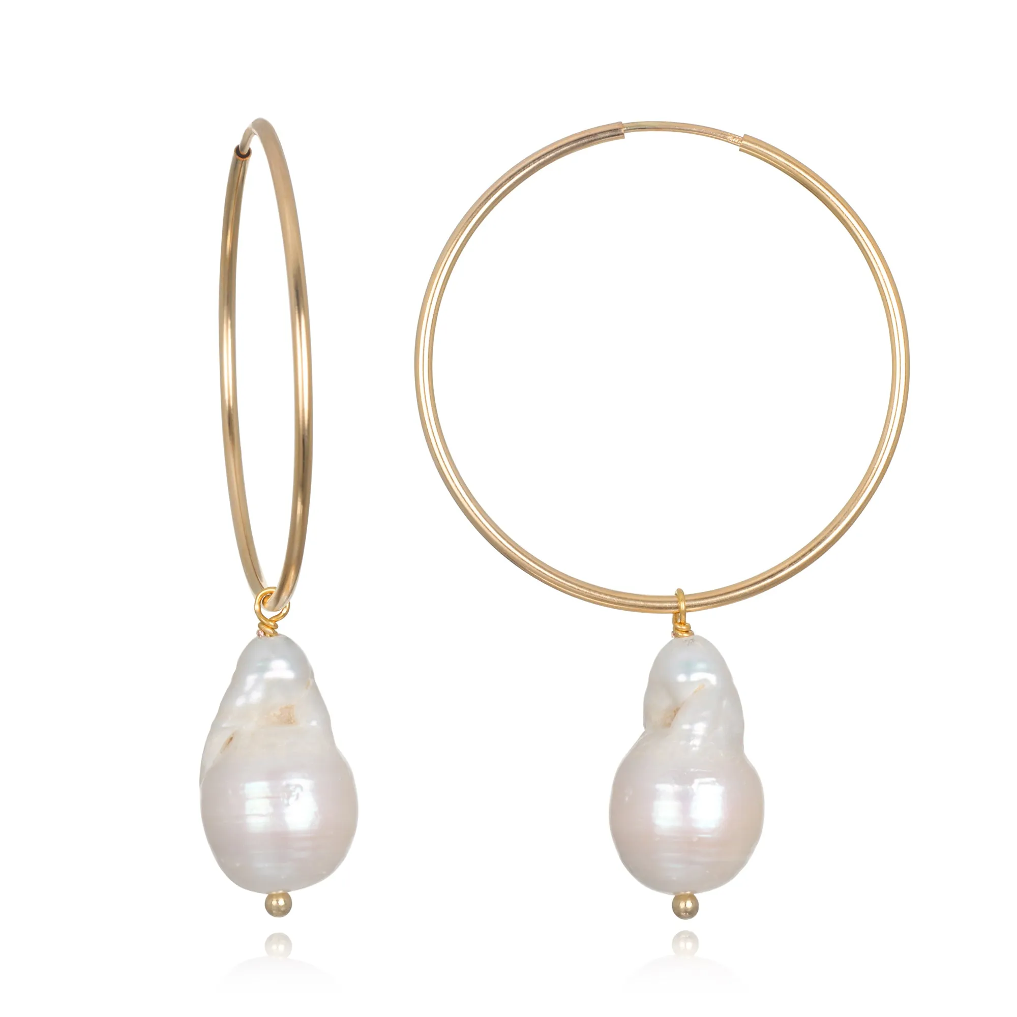 Audrey Pearl Hoop Earrings