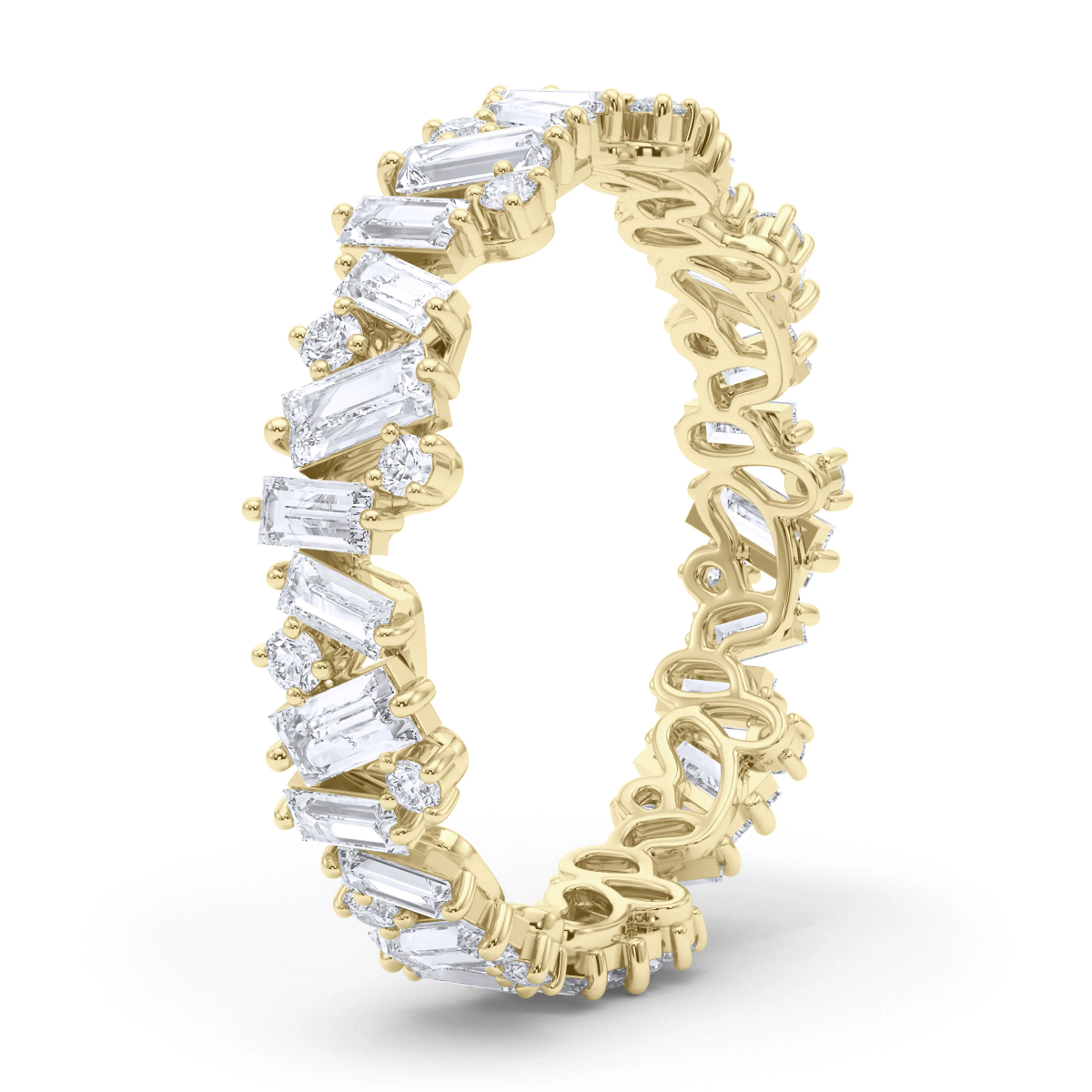 Baguette & Round Brilliant cut eternity band