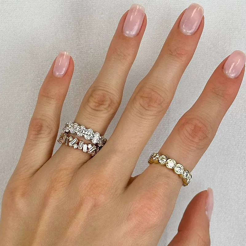 Baguette & Round Brilliant cut eternity band