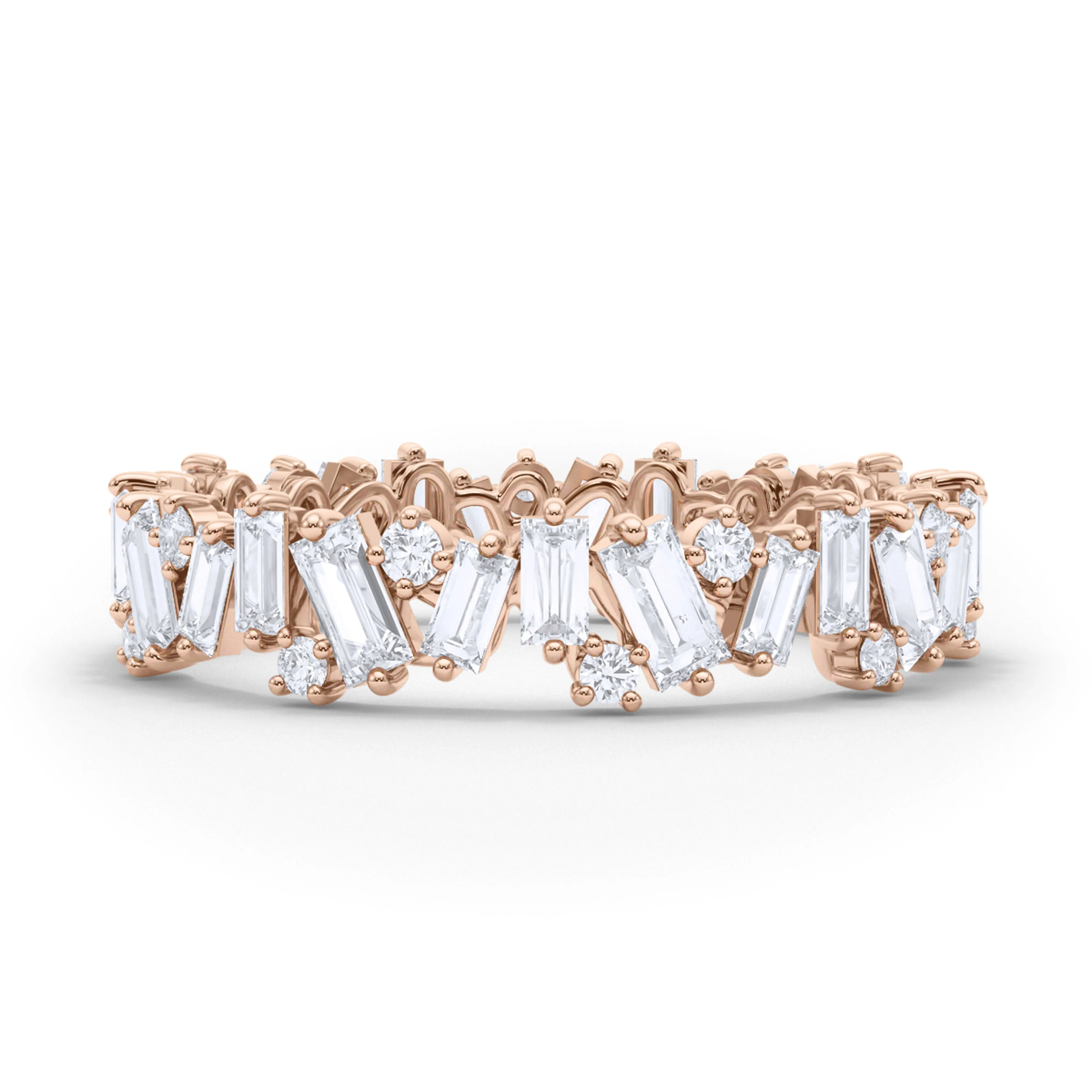 Baguette & Round Brilliant cut eternity band