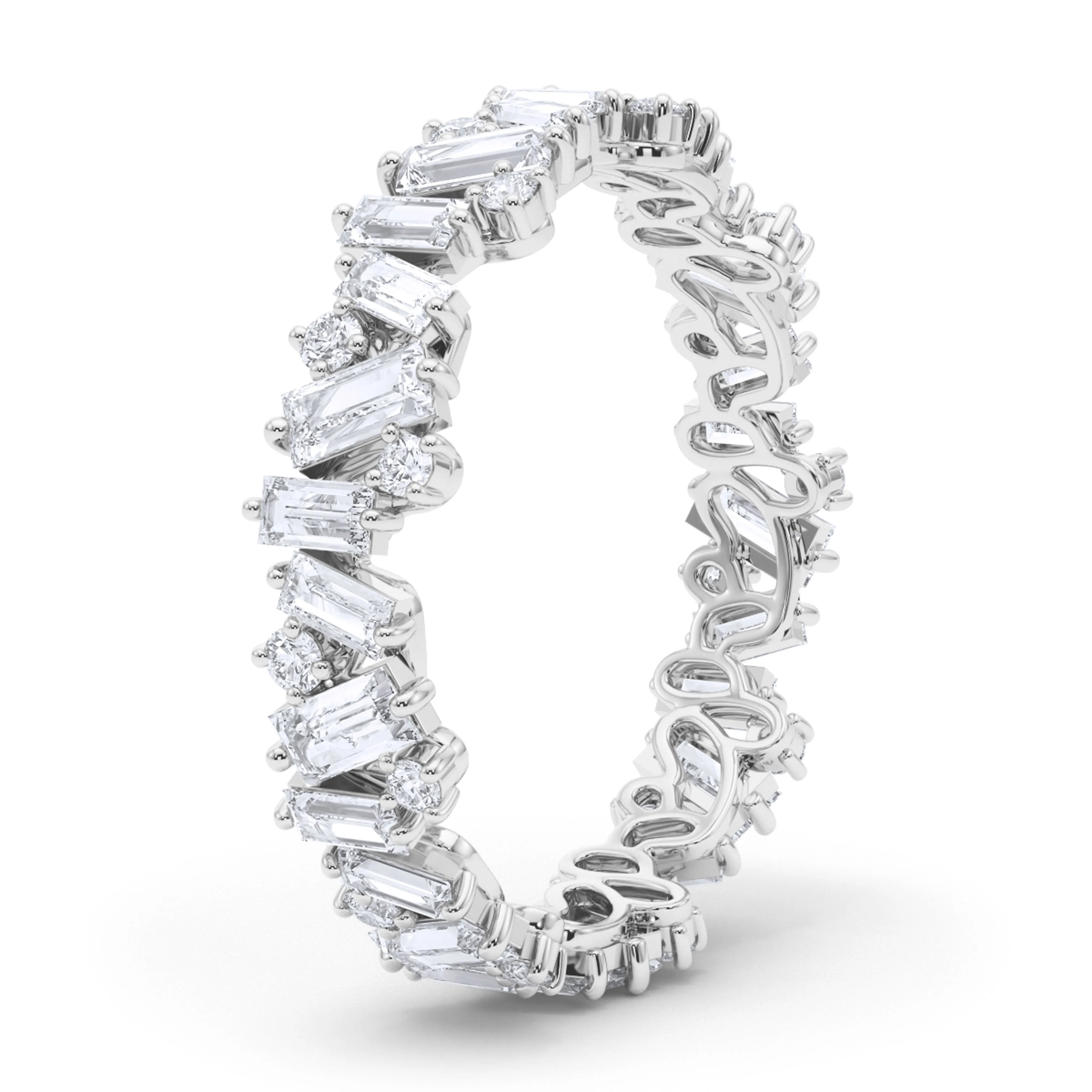 Baguette & Round Brilliant cut eternity band