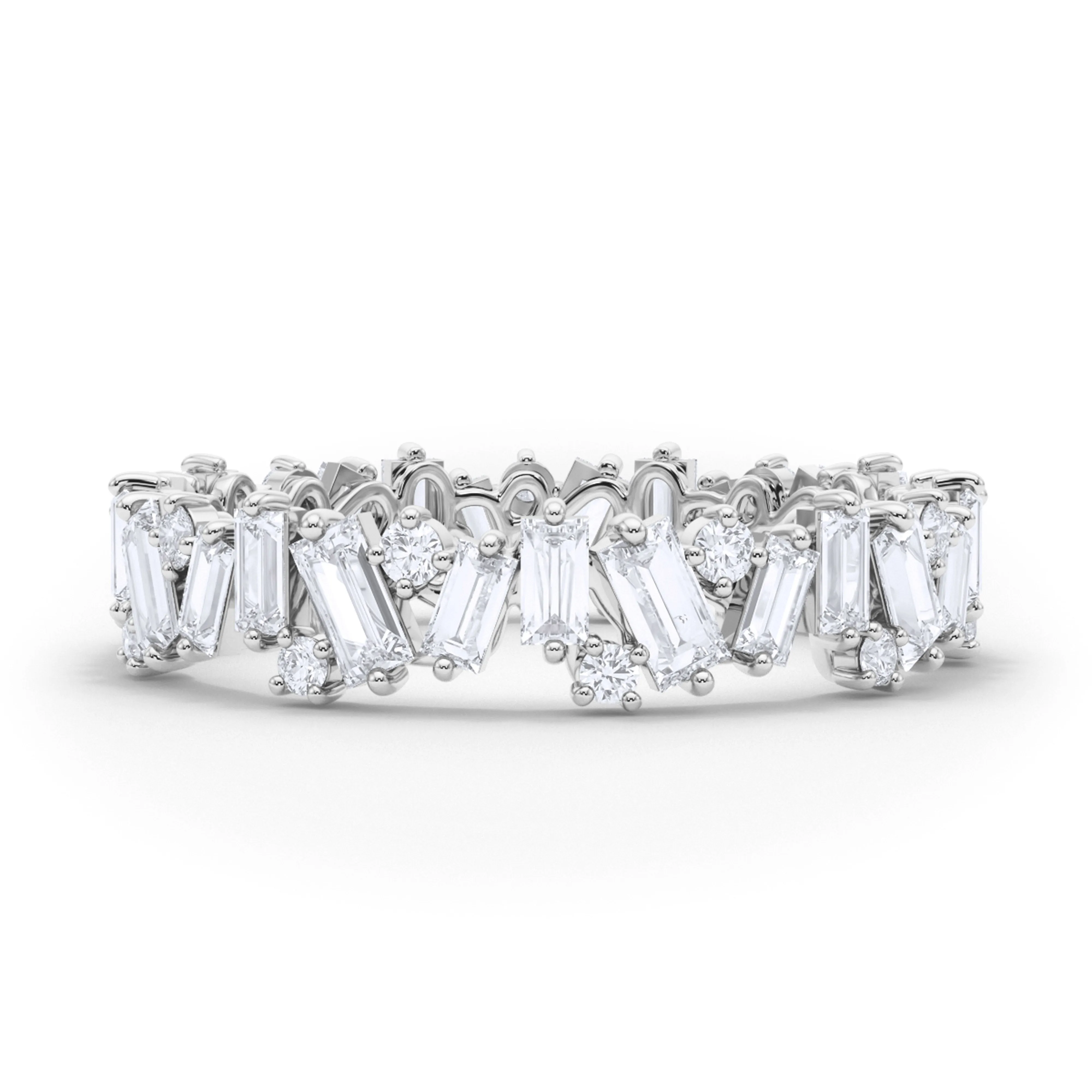 Baguette & Round Brilliant cut eternity band