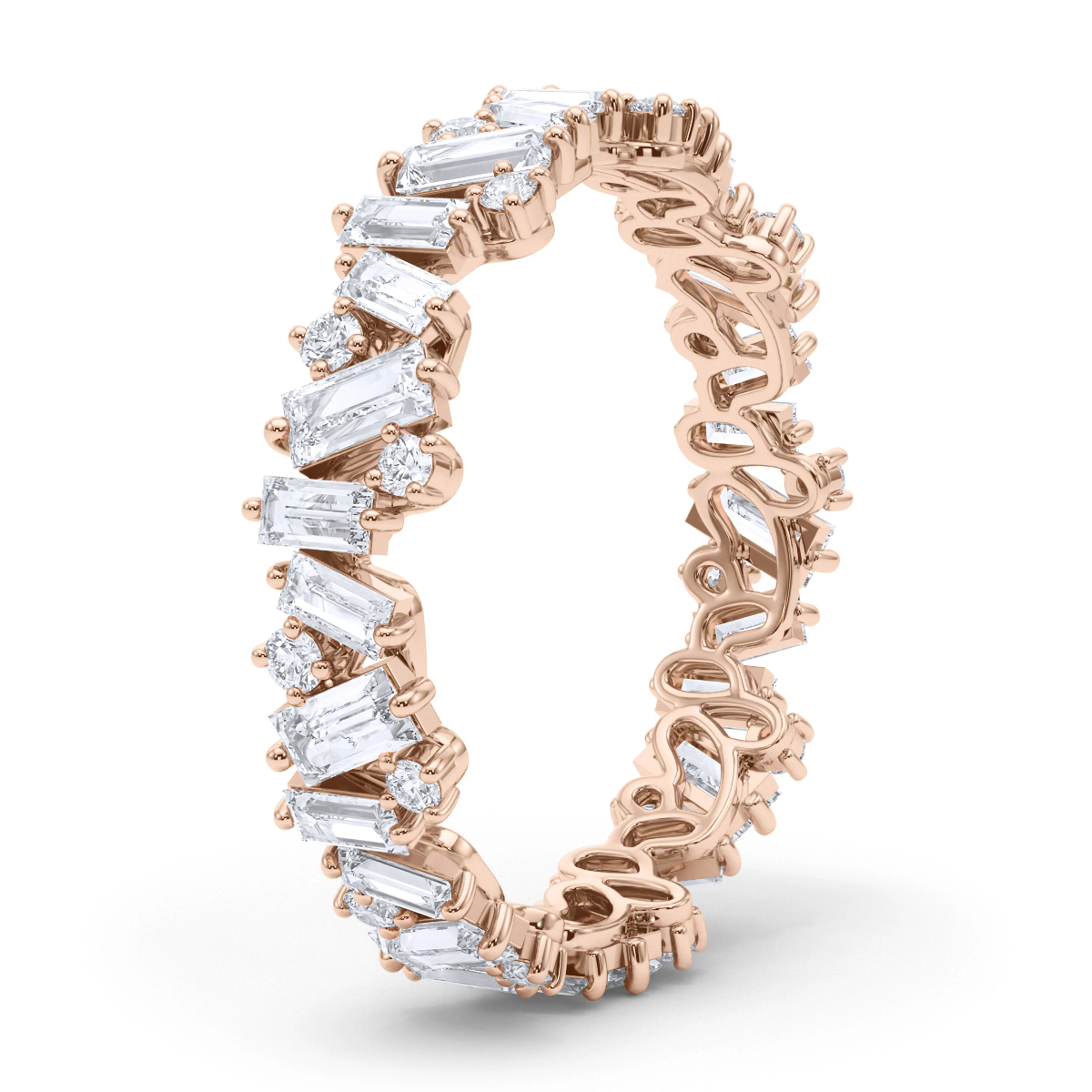 Baguette & Round Brilliant cut eternity band