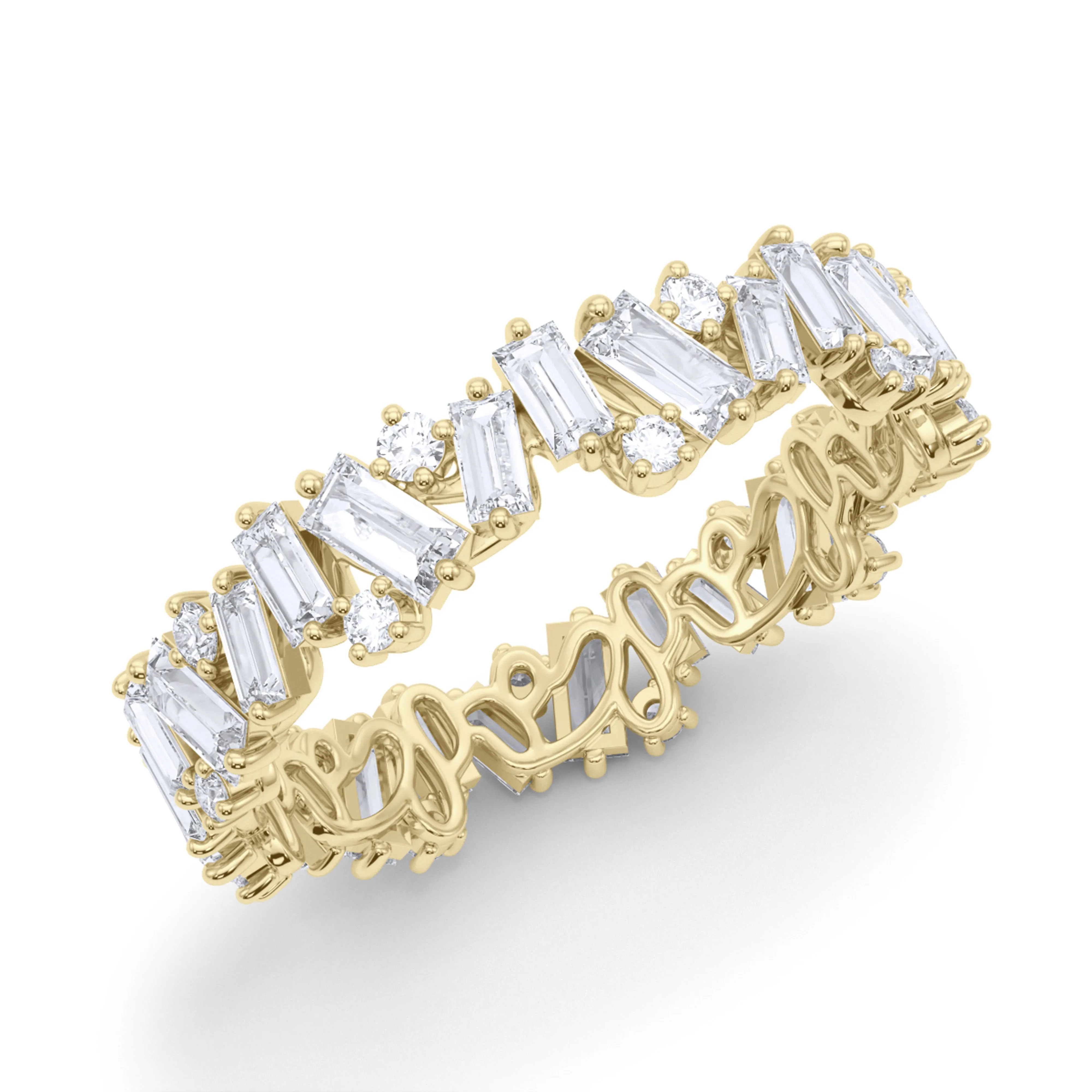 Baguette & Round Brilliant cut eternity band