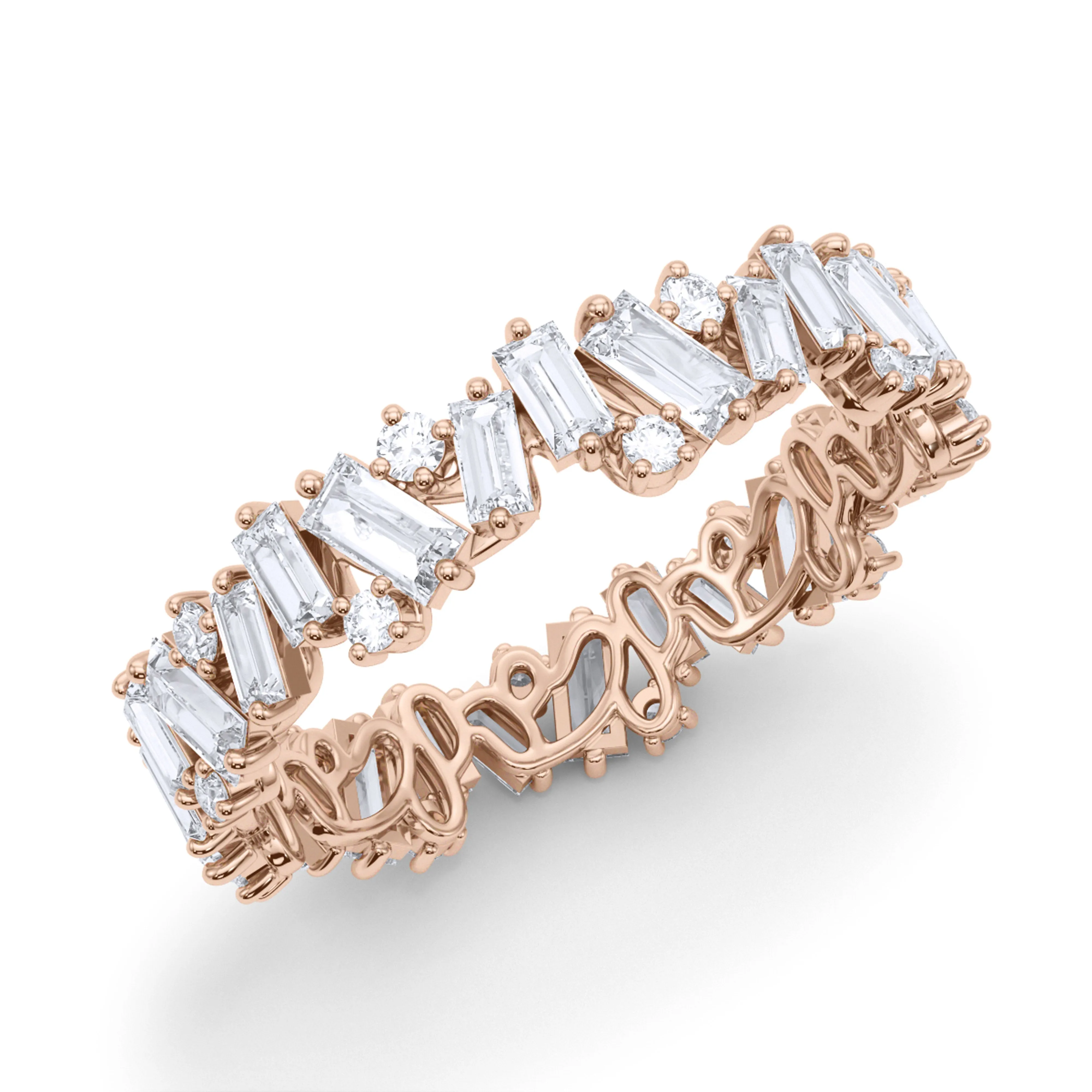 Baguette & Round Brilliant cut eternity band