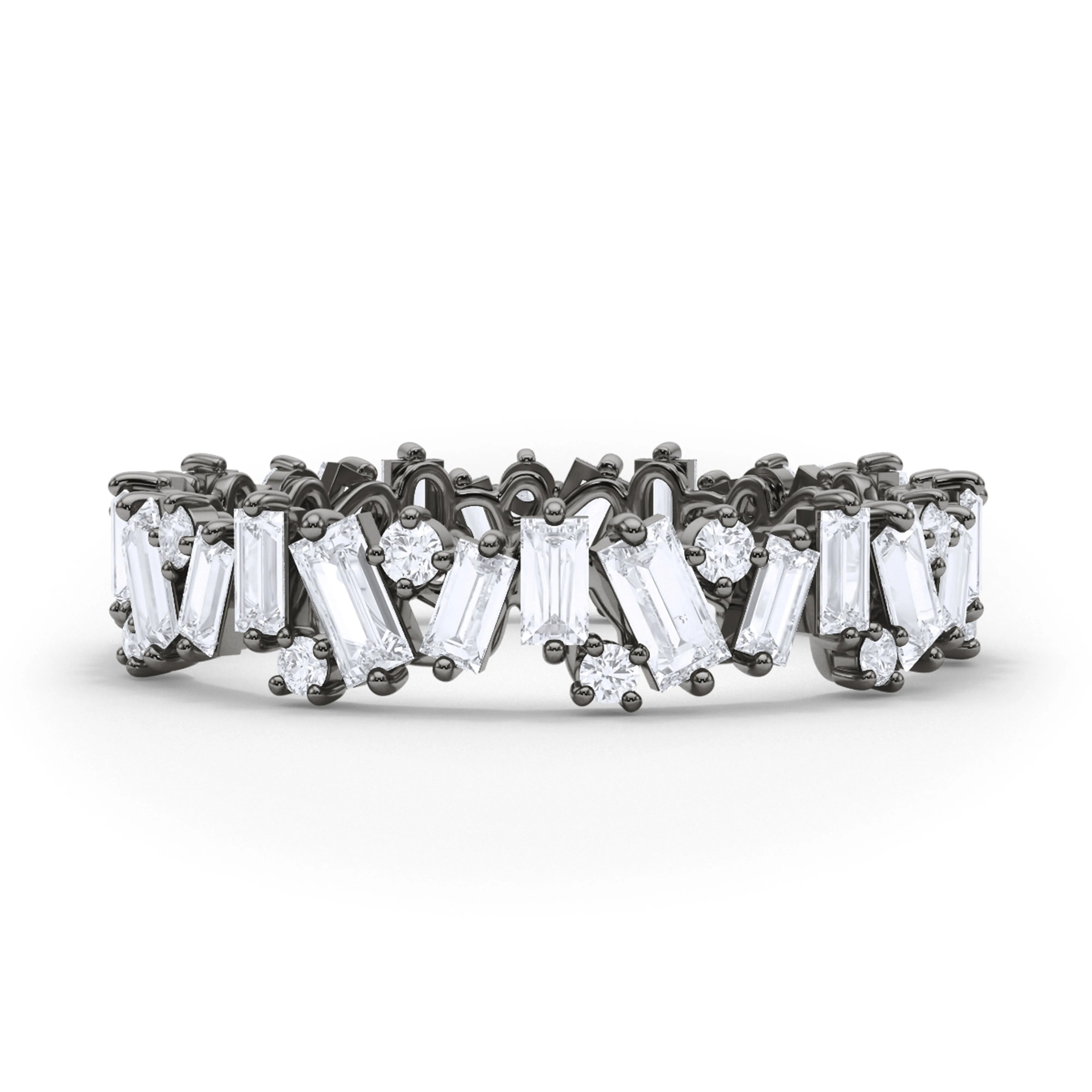 Baguette & Round Brilliant cut eternity band