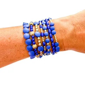 Blue Mix Bead Bracelets