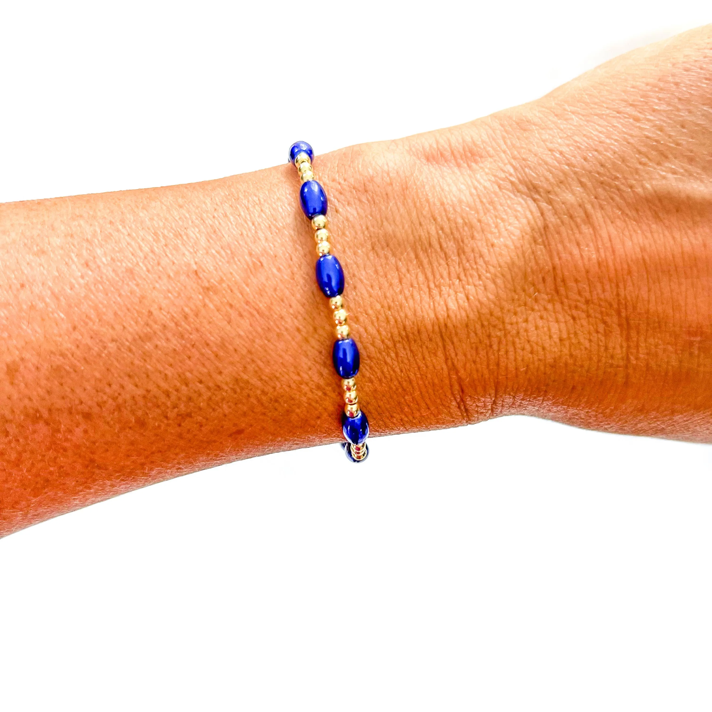 Blue Mix Bead Bracelets