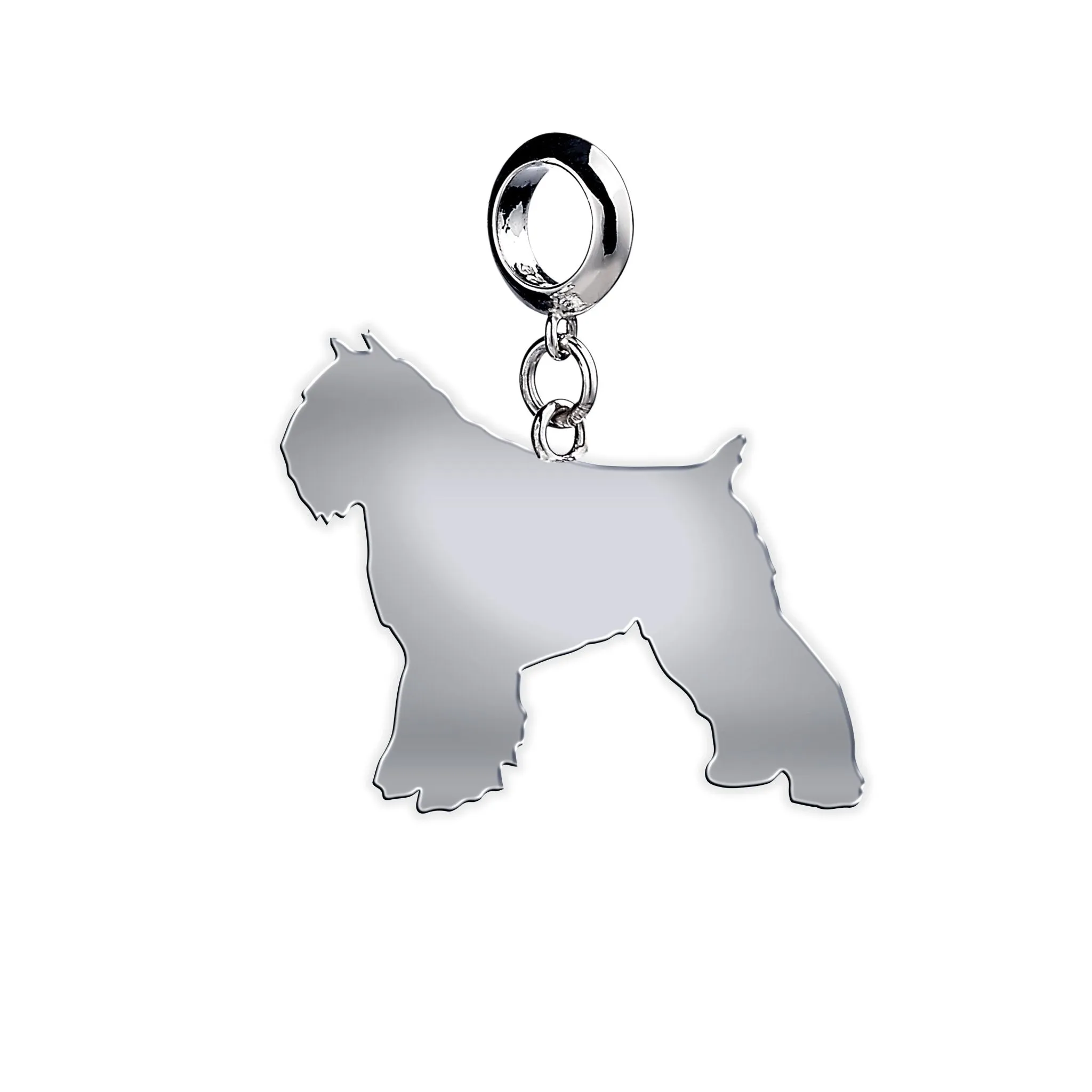 Bouvier Des Flandres Silhouette Silver Charm