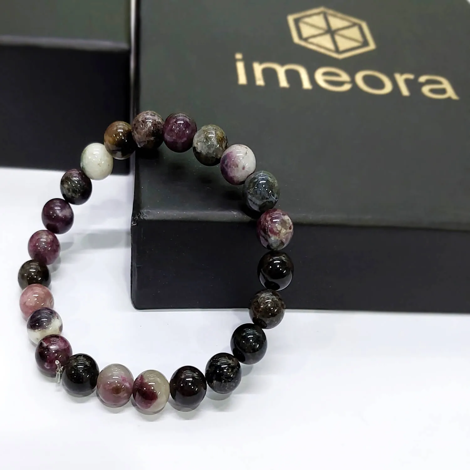 Certified Multi Tourmaline 8mm Natural Stone Bracelet