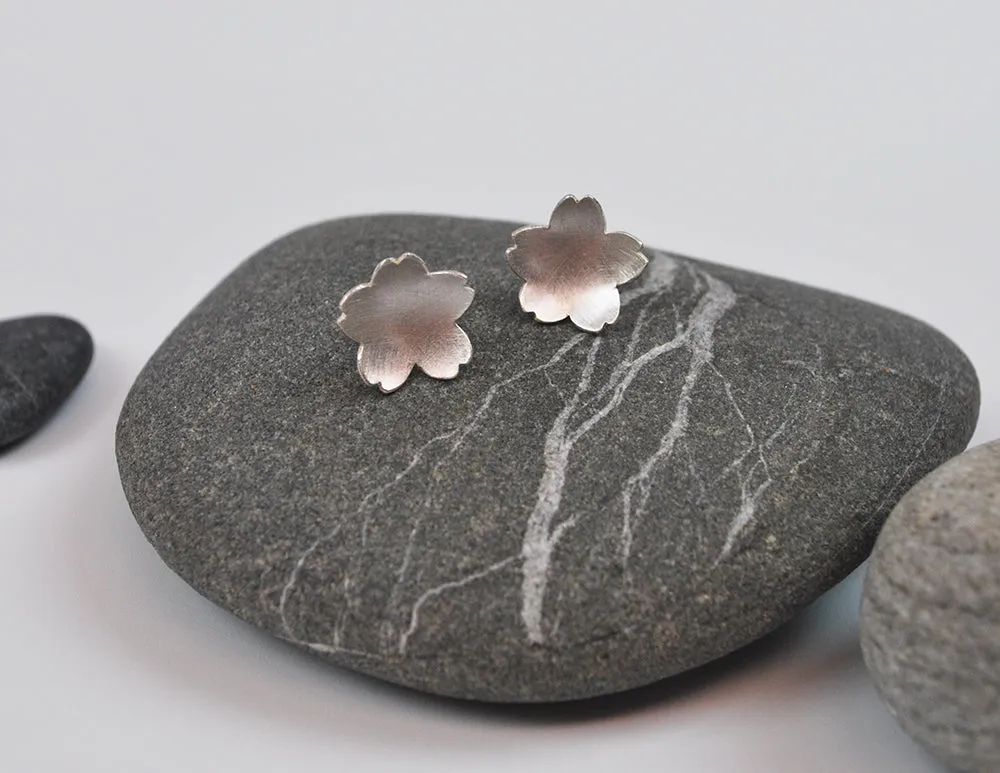 Cherry Blossom Studs in Silver