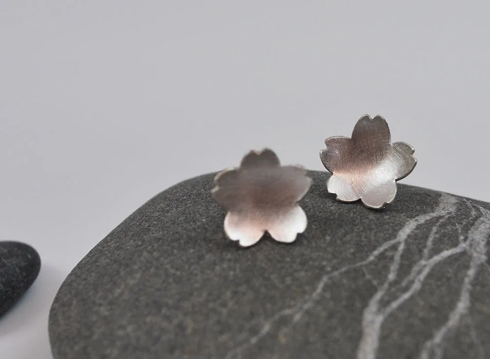 Cherry Blossom Studs in Silver