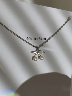 Cherry Pendant Necklace Dainty Necklace Elegant Jewelry Creative Necklace