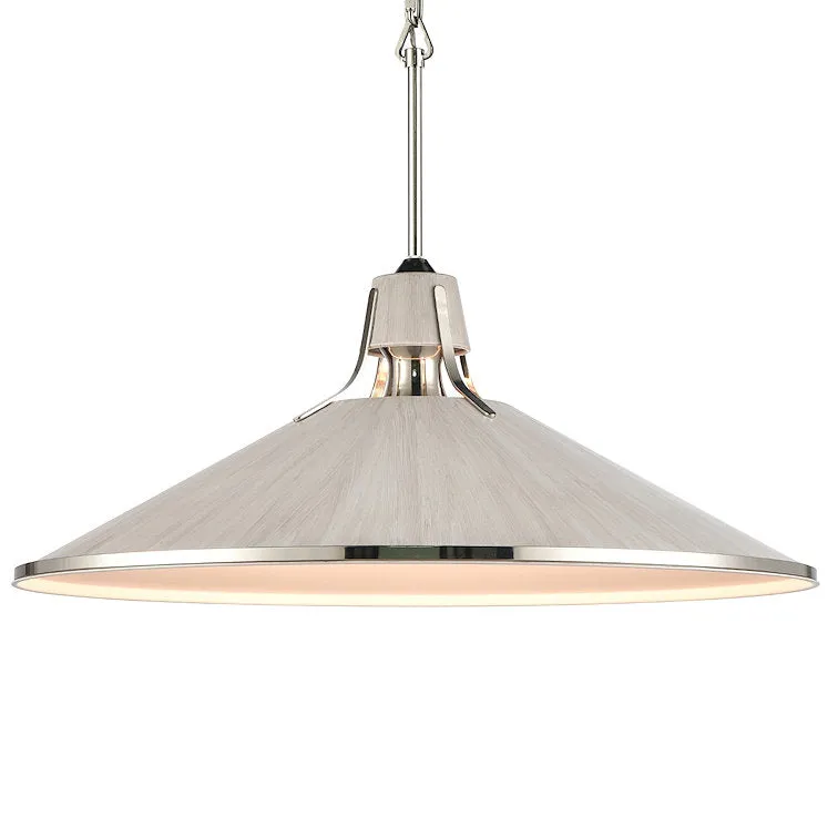 Coastal Chic Angled Shade Pendant/Sunbleached Oak