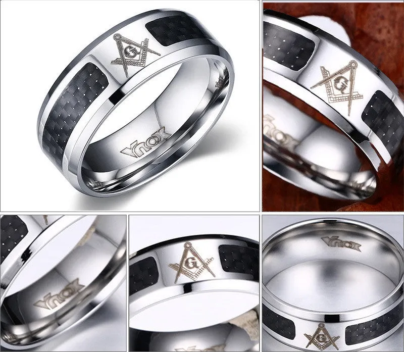 Cool Men Masonic Stainless Steel Rings