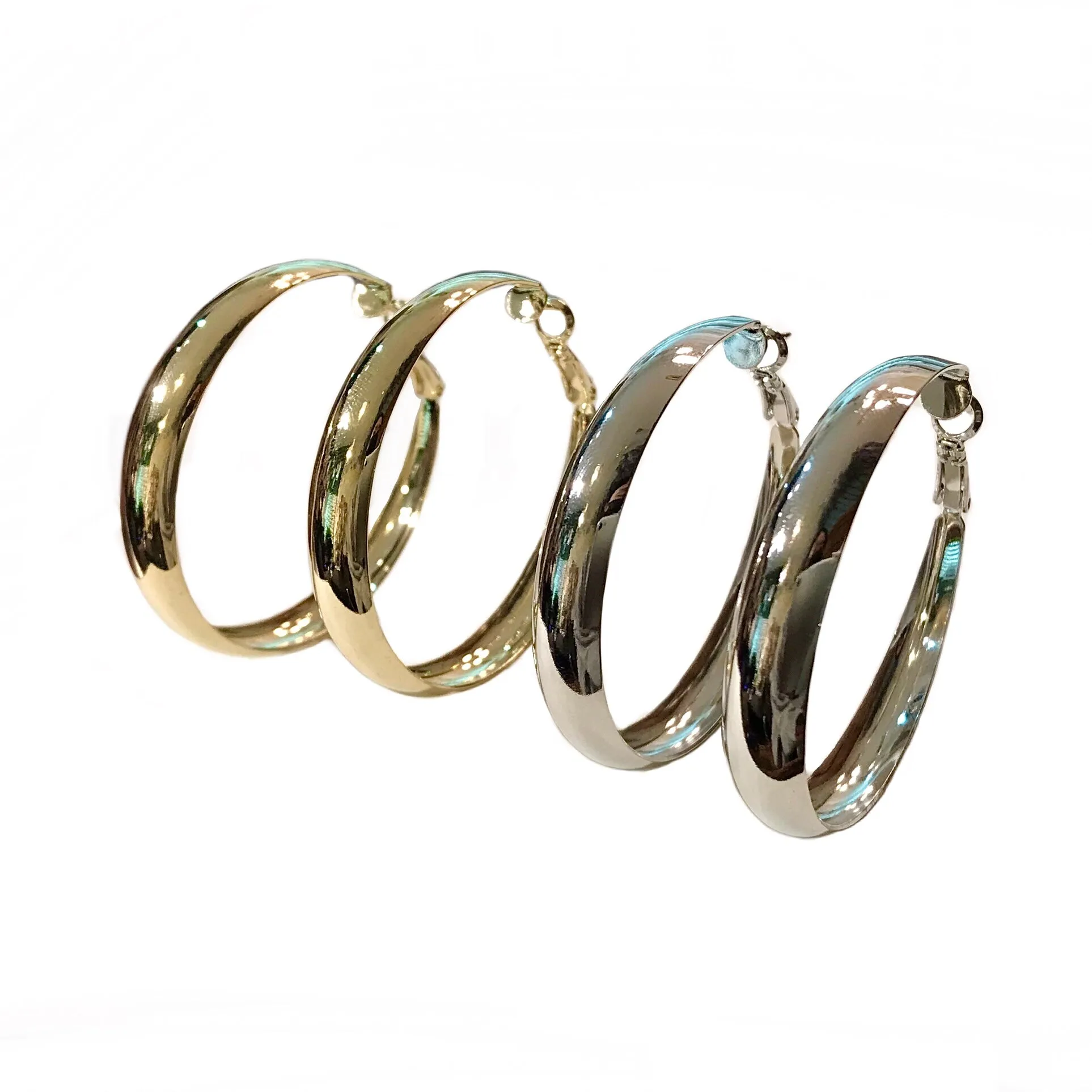 Crysta Flat Round Hoops