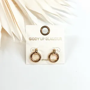 Dainty Drop Circle Earrings in Gold