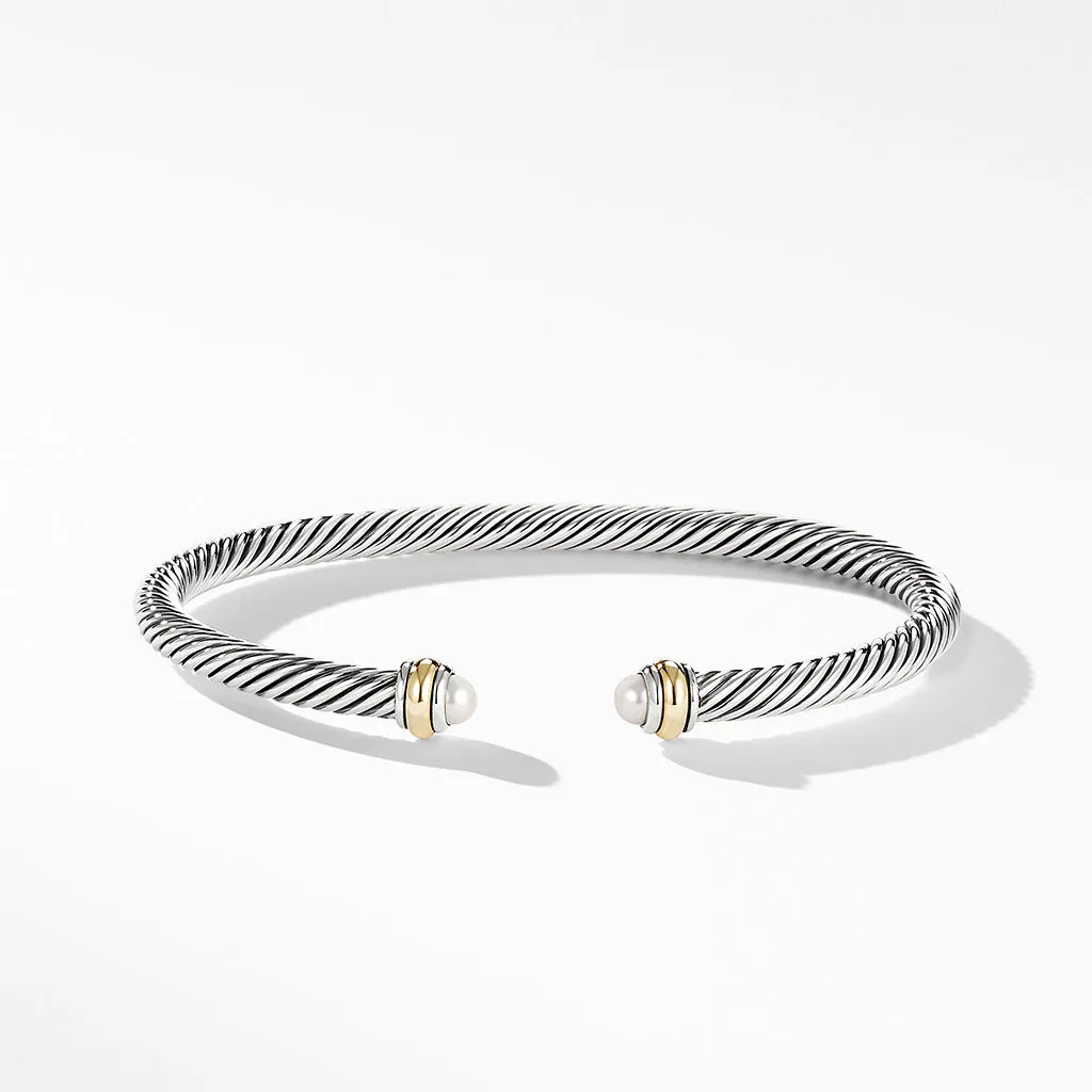 David Yurman Cable Classic Collection Bracelet with Pearl