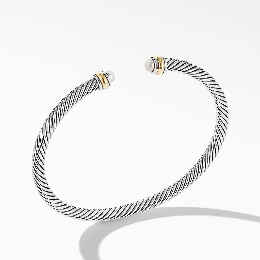 David Yurman Cable Classic Collection Bracelet with Pearl