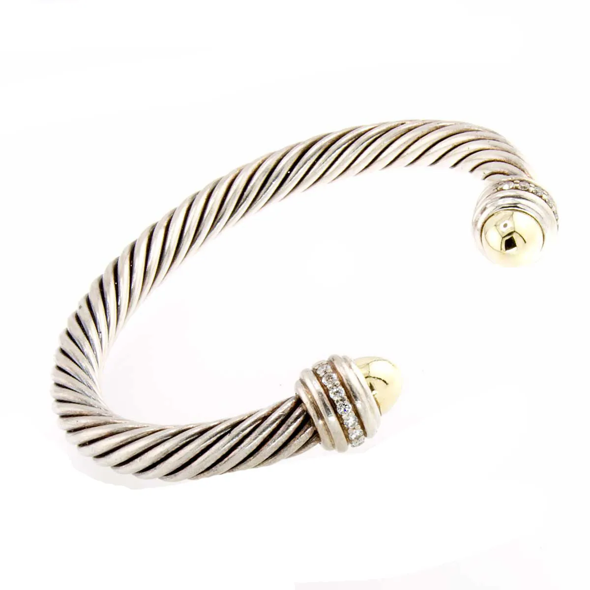 David Yurman Classic Cable Cuff Bracelet with Diamonds